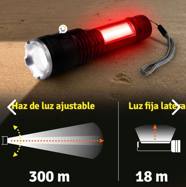 Linterna SWAT recargable metálica