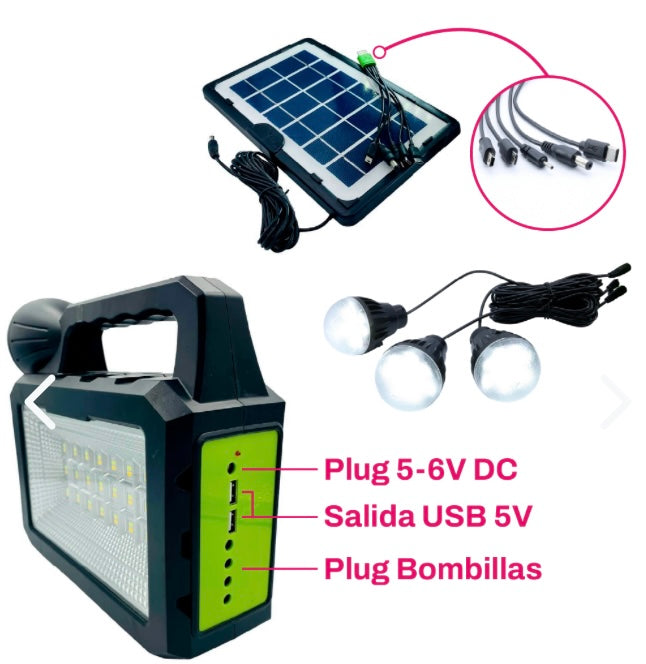 Kit lampara portátil + accesorios