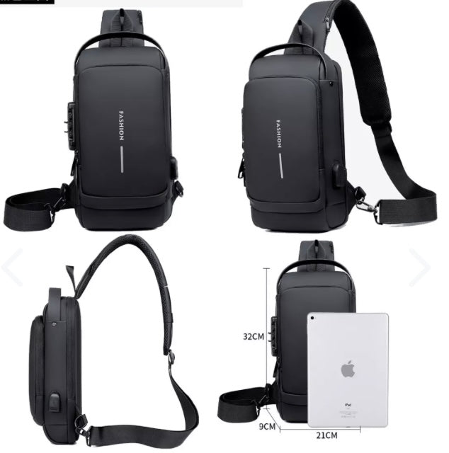 BOLSO ANTIRROBO IMPERMEABLE MORRAL USB