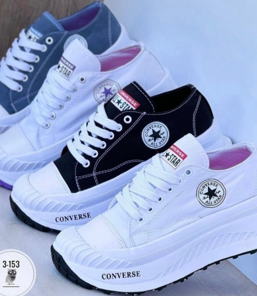Tenis zapatilla Converse blanco- lila